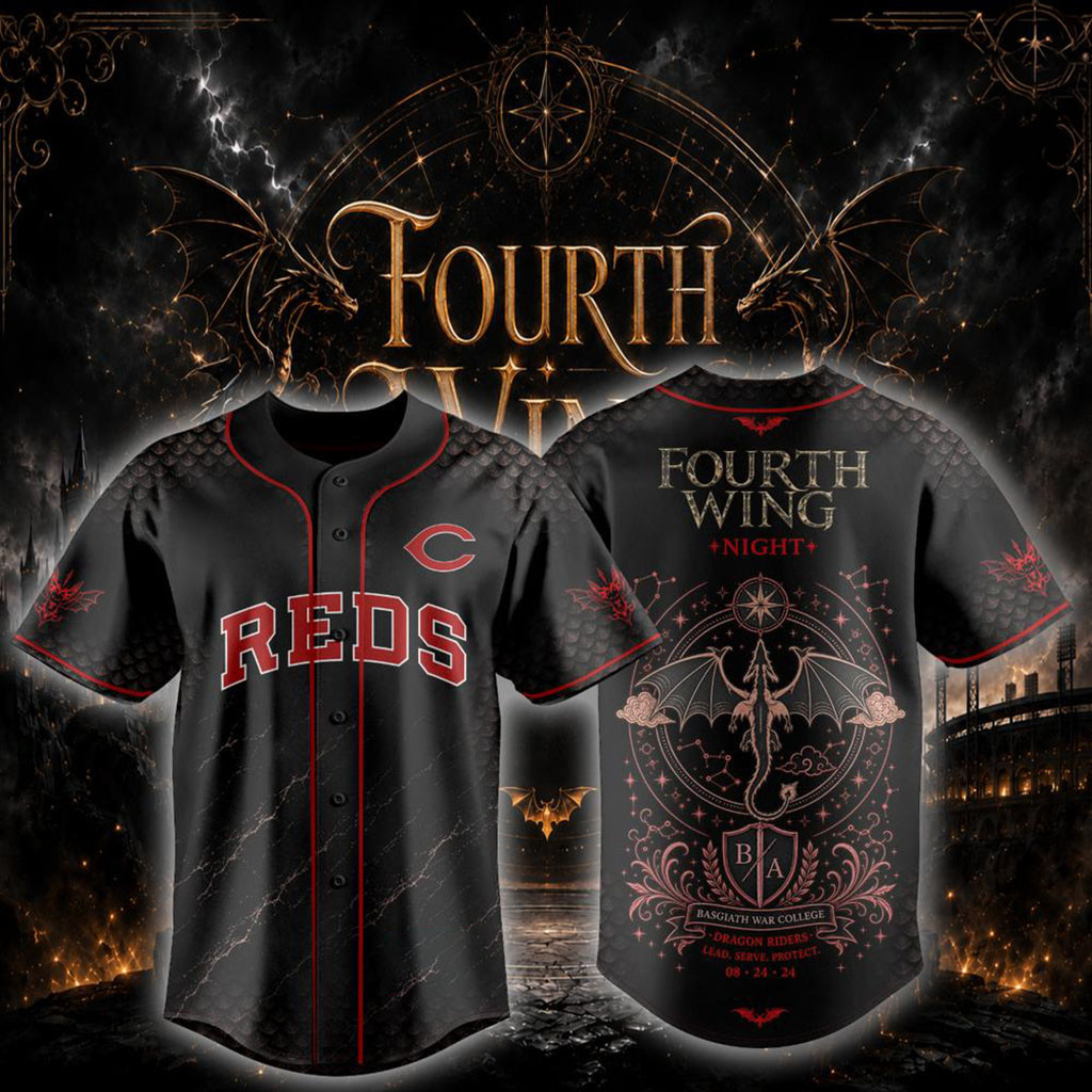 Cincinnati Reds X Fourth Wing Night Dragon Rider 2026 Baseball Jersey Reds Merch Gift For Fans - Kdjoy Cincinnati Reds X Fourth Wing Night Dragon Rider 2026 Baseball Jersey Reds Merch Gift For Fans - Kdjoy