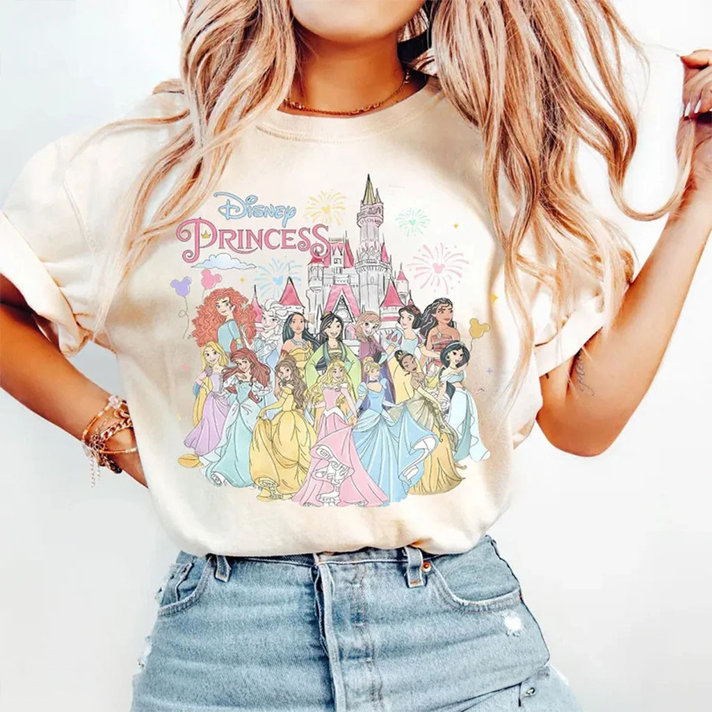 Cinderella Rapunzel Belle T-Shirt D Princess Shirt Birthday Gift For Daughters - Kdjoy