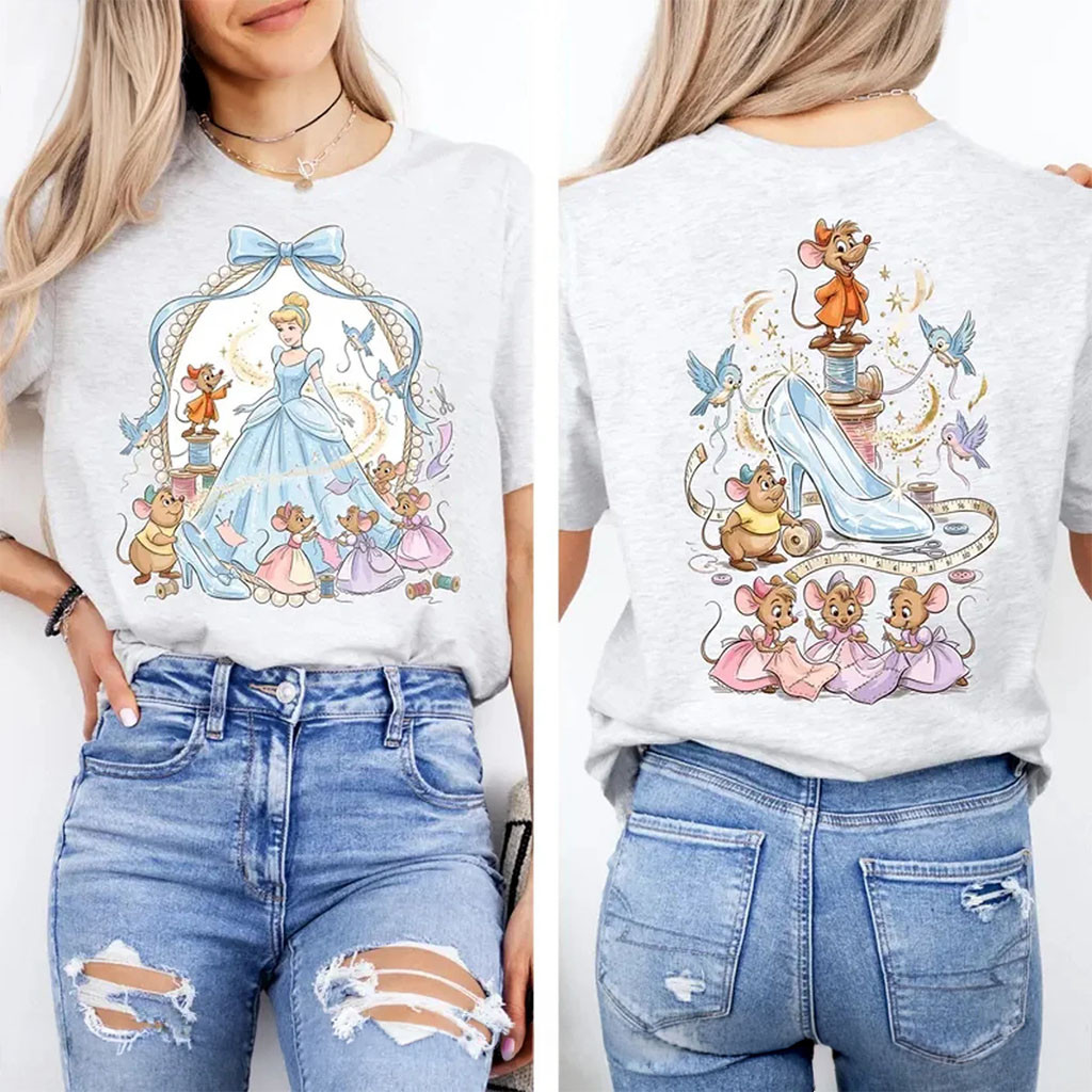 Cinderella Watercolor Coquette Bow T-Shirt Jaq Gus Gus Shirt D Cinderella Merch Gift For Her - Kdjoy Cinderella Watercolor Coquette Bow T-Shirt Jaq Gus Gus Shirt D Cinderella Merch Gift For Her - Kdjoy