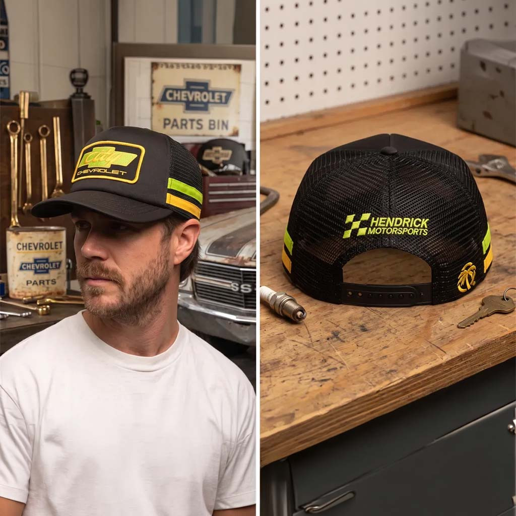 City Chevrolet Hendrick Motorsports Neon Logo Trucker Hat NASCAR Racing Cap Gift For Husband - Kdjoy
