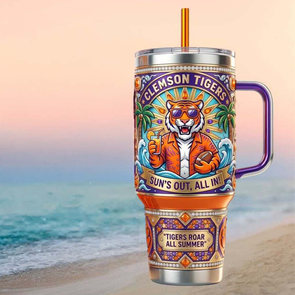 Clemson Tigers Summer Tailgate Beach Club College Tumbler Clemson Tigers Merch Gifts For Fans - Kdjoy