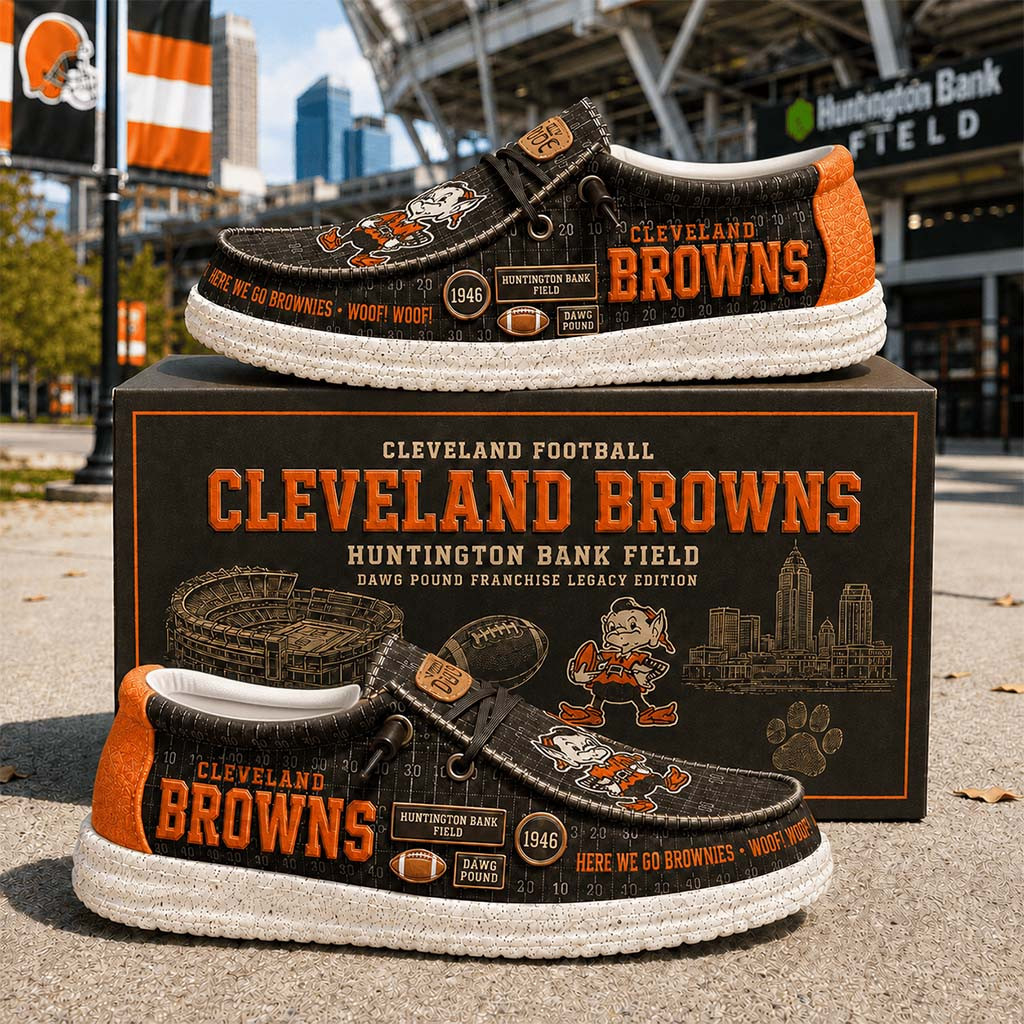 Cleveland Browns Huntington Bank Field Shoes Here We Go Loafers Cleveland Browns Merch Gifts - Kdjoy Cleveland Browns Huntington Bank Field Shoes Here We Go Loafers Cleveland Browns Merch Gifts - Kdjoy