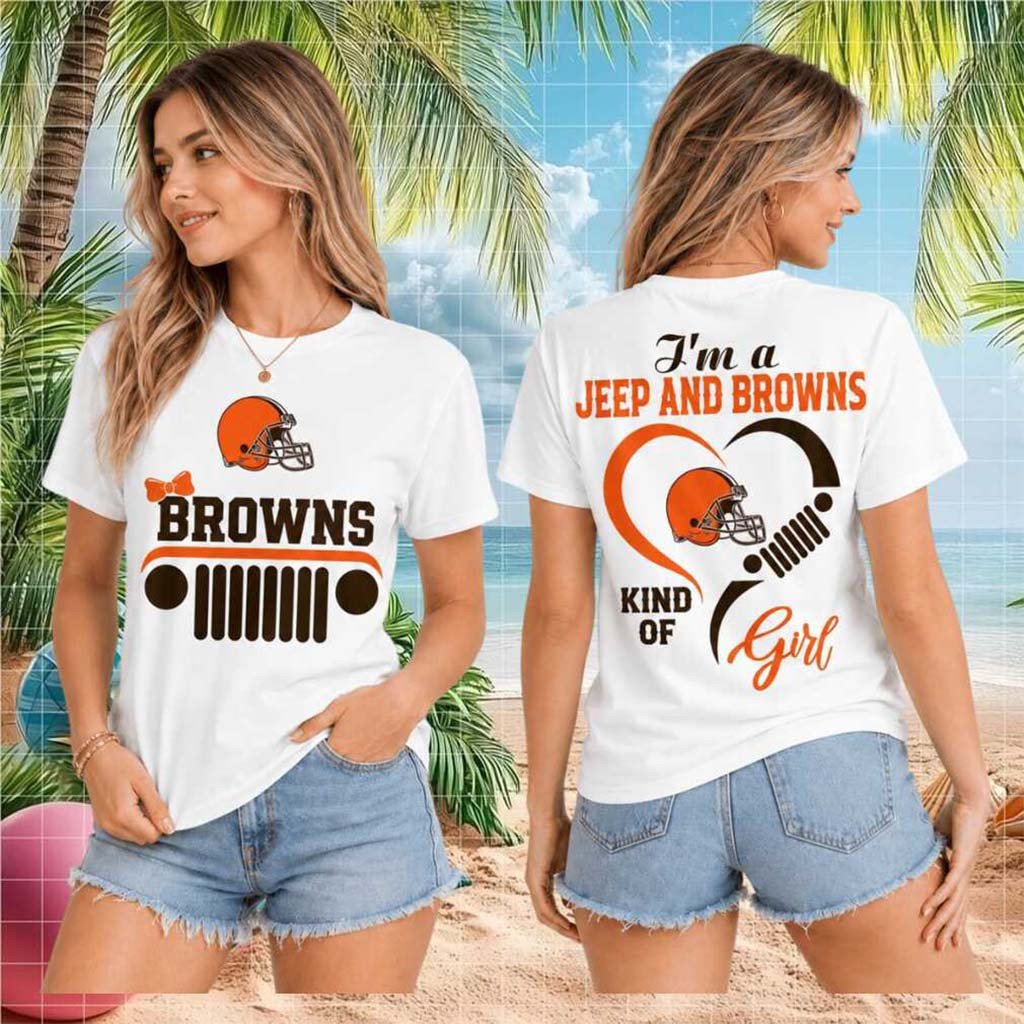 Cleveland Browns Jeep Heart I Am A Kind Of Girl Graphic Shirt Cleveland Browns Merch Fan Gear - Kdjoy