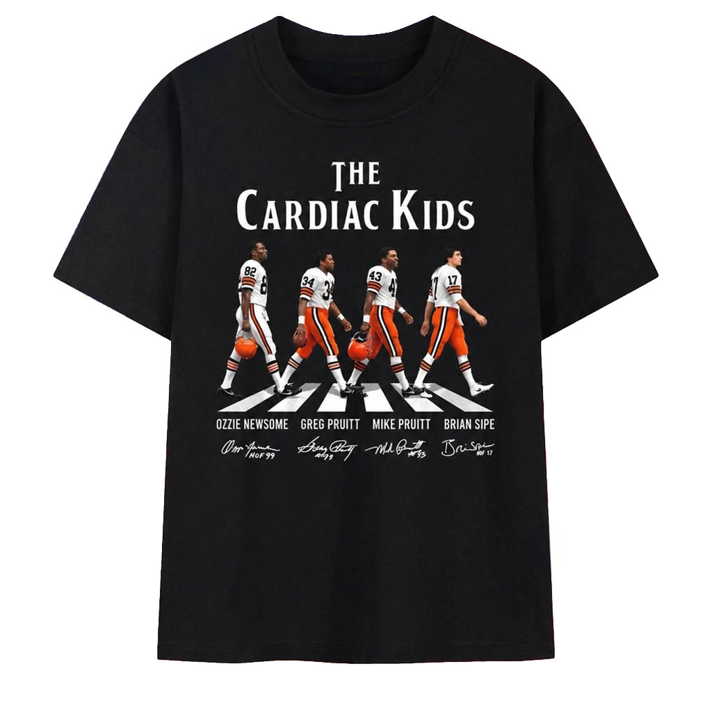 Cleveland Browns The Cardiac Kids Abbey Road Style Legends Signatures T-Shirt Browns Merch - Kdjoy