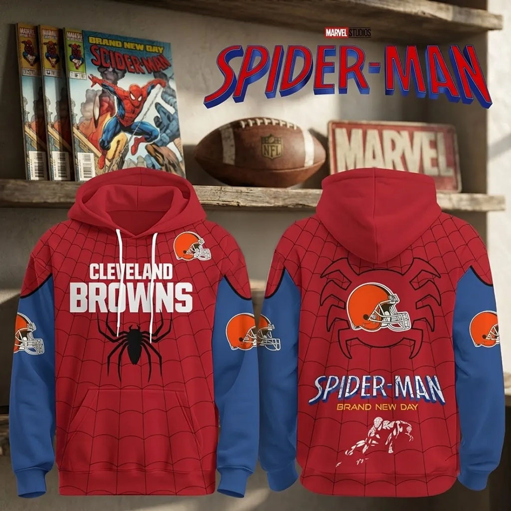 Cleveland Browns X Spider-Man Brand New Day Hoodie Cleveland Browns Merch Best Gift For Son