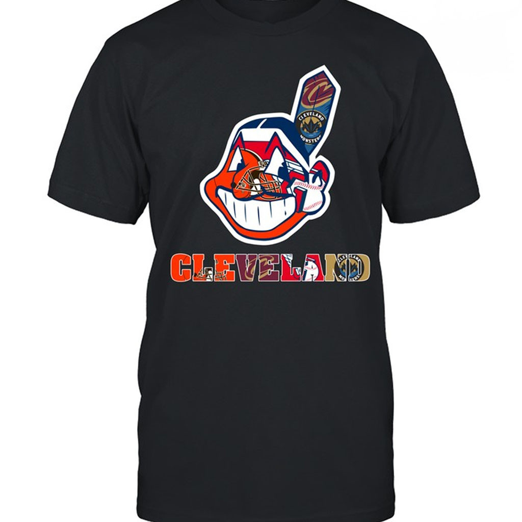 Cleveland Chief Wahoo Sports Teams T-Shirt Cavaliers Browns Guardians Monsters Fans Apparel - Kdjoy Cleveland Chief Wahoo Sports Teams T-Shirt Cavaliers Browns Guardians Monsters Fans Apparel - Kdjoy