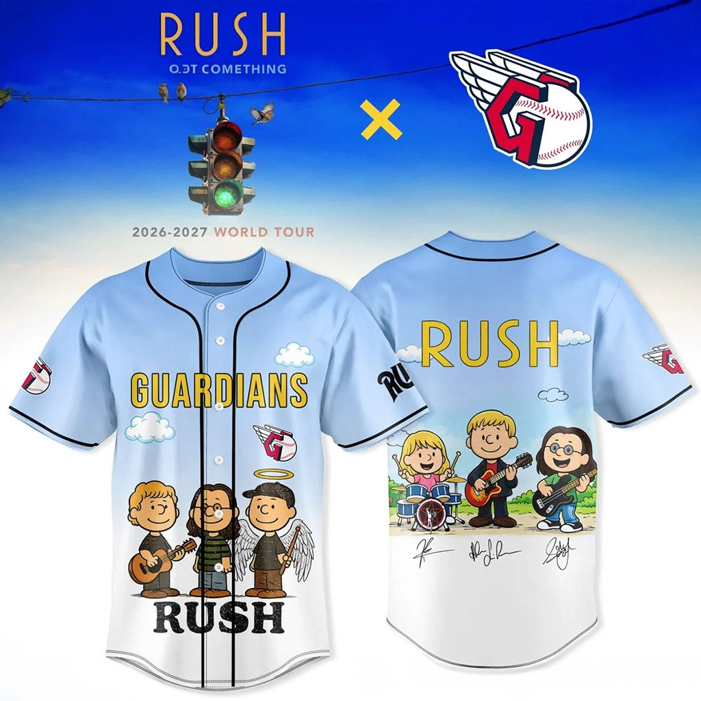 Cleveland Guardians X RUSH Fifty Something World Tour Jersey Cleveland Guardians Merch Gifts - Kdjoy