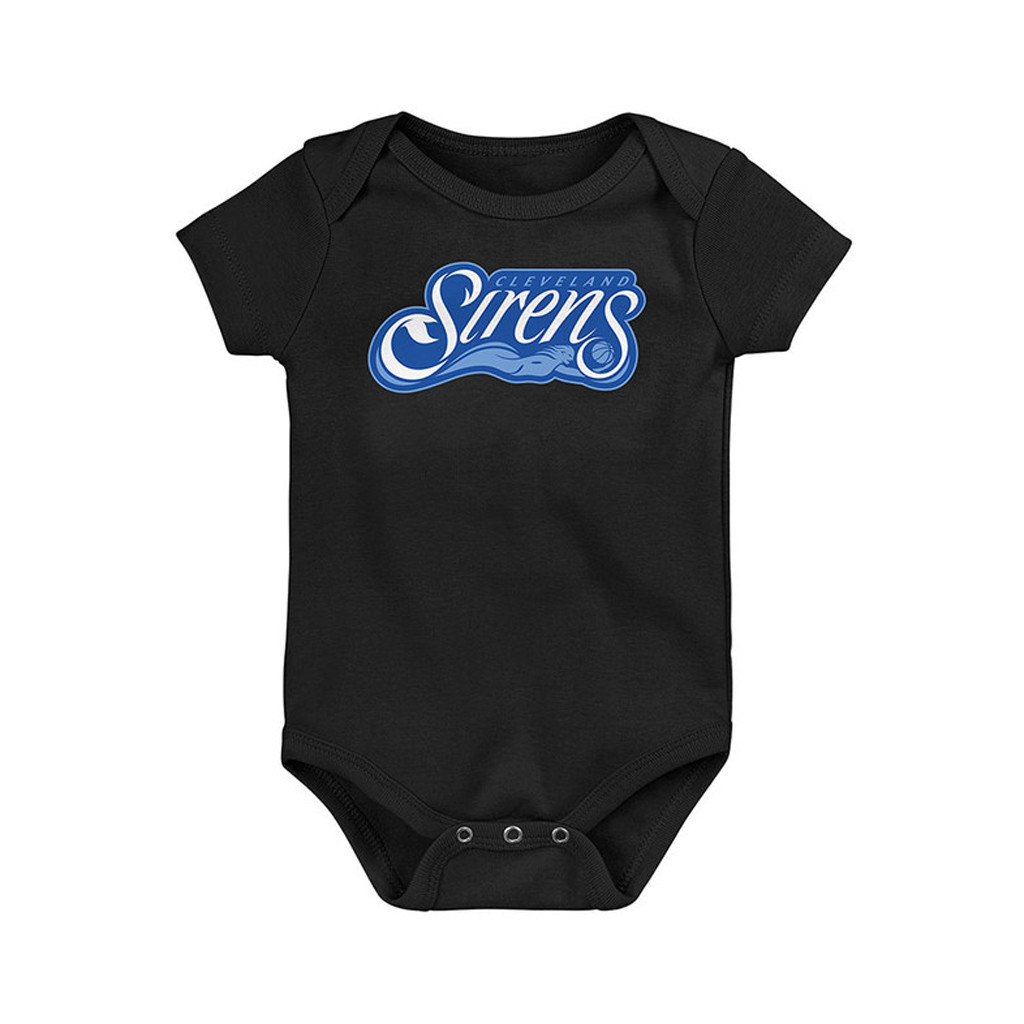 Cleveland Sirens Merch 2026 Primary Logo Black Baby Onesie Basketball Fan Apparel Newborn Gifts - Kdjoy