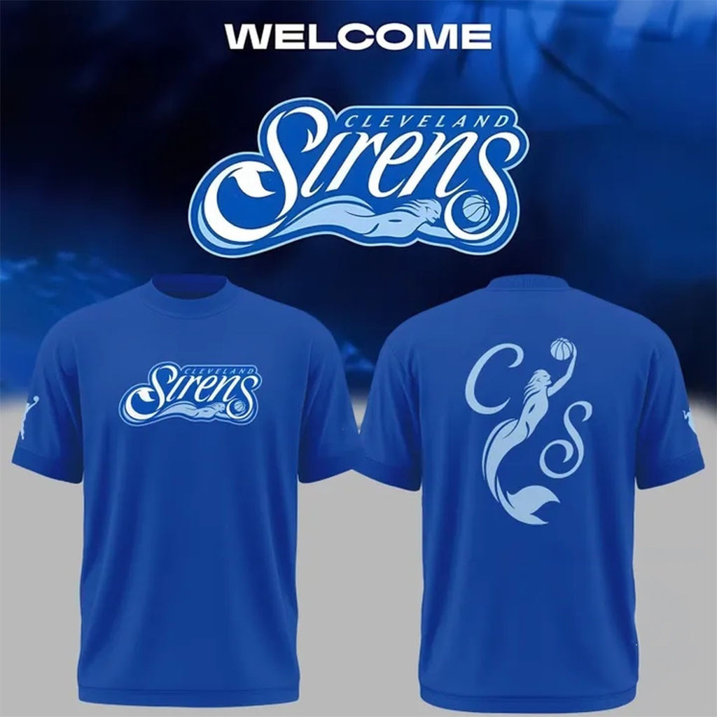 Cleveland Sirens Merch 2028 WNBA Expansion Team Cleveland Sirens Unveils Branding Blue Shirt - Kdjoy