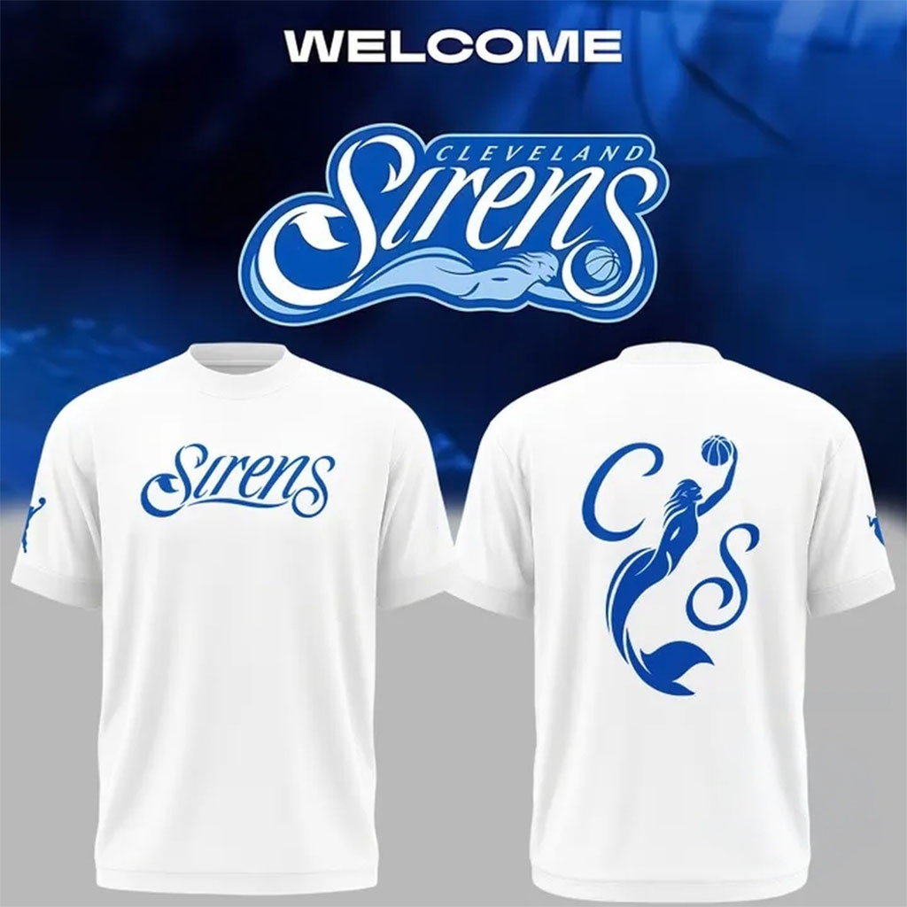 Cleveland Sirens Merch 2028 WNBA Expansion Team Cleveland Sirens Unveils Branding White Shirt - Kdjoy