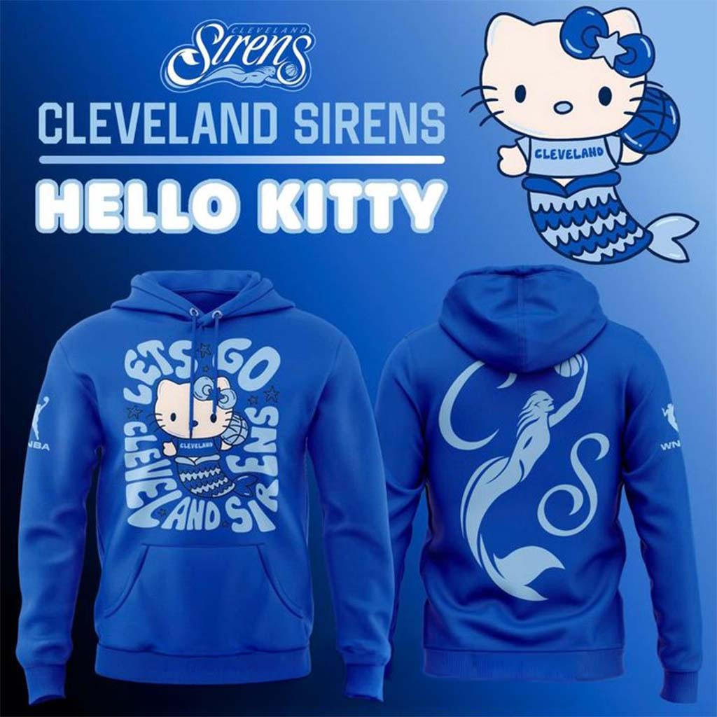 Cleveland Sirens X Hello Kitty Mermaid Hoodie Cleveland Sirens Merch Cute Basketball Fan Gift - Kdjoy Cleveland Sirens X Hello Kitty Mermaid Hoodie Cleveland Sirens Merch Cute Basketball Fan Gift - Kdjoy