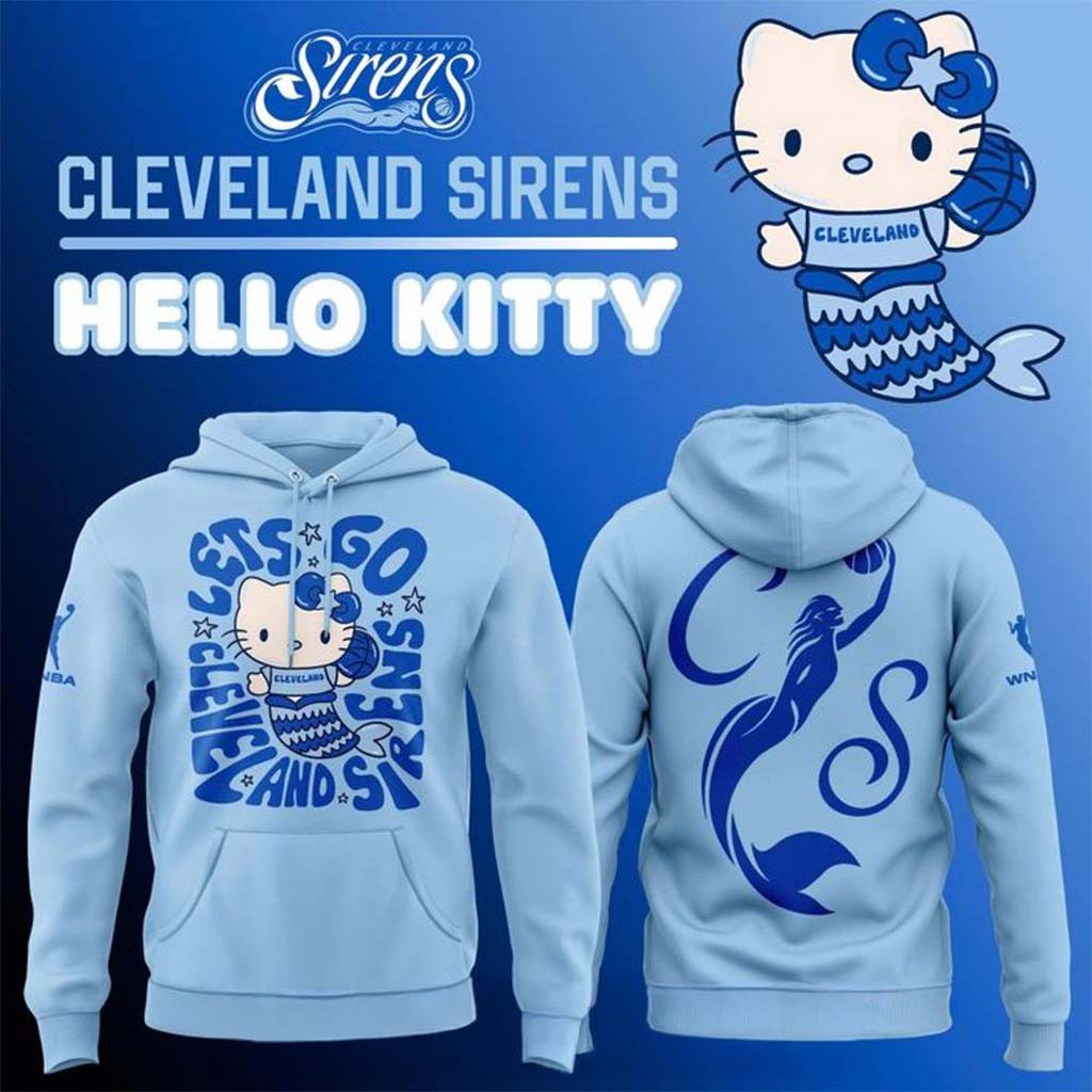 Cleveland Sirens X Hello Kitty Mermaid Hoodie WNBA Cleveland Sirens Merch Basketball Fan Gift - Kdjoy