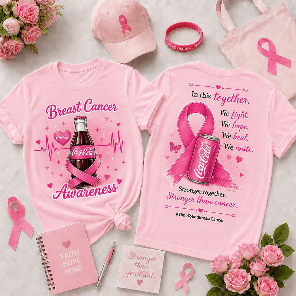 Coca-Cola Breast Cancer Awareness Pink Ribbon T-Shirt Breast Cancer Warrior Gifts For Mom - Kdjoy Coca-Cola Breast Cancer Awareness Pink Ribbon T-Shirt Breast Cancer Warrior Gifts For Mom - Kdjoy