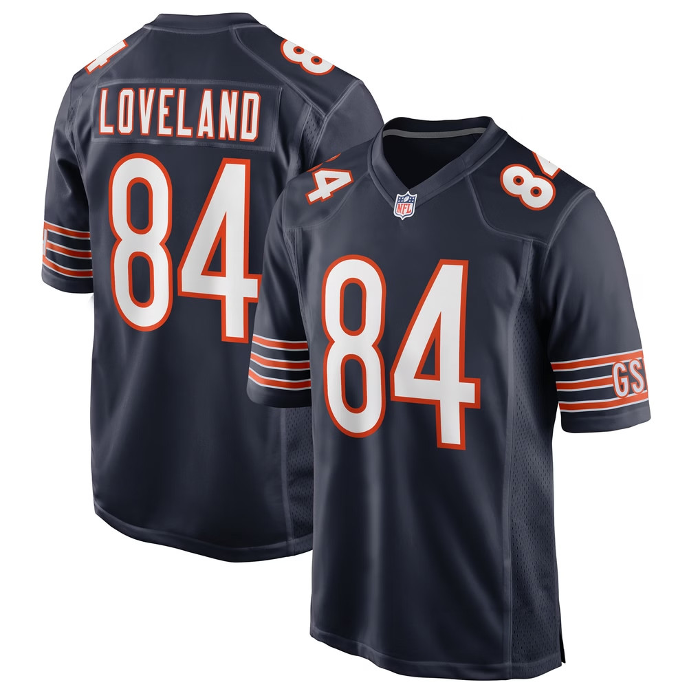 Colston Loveland Jersey Shirt Navy Chicago Bears Merch #84 Team Game Jersey 2026 Gift For Fans - Kdjoy