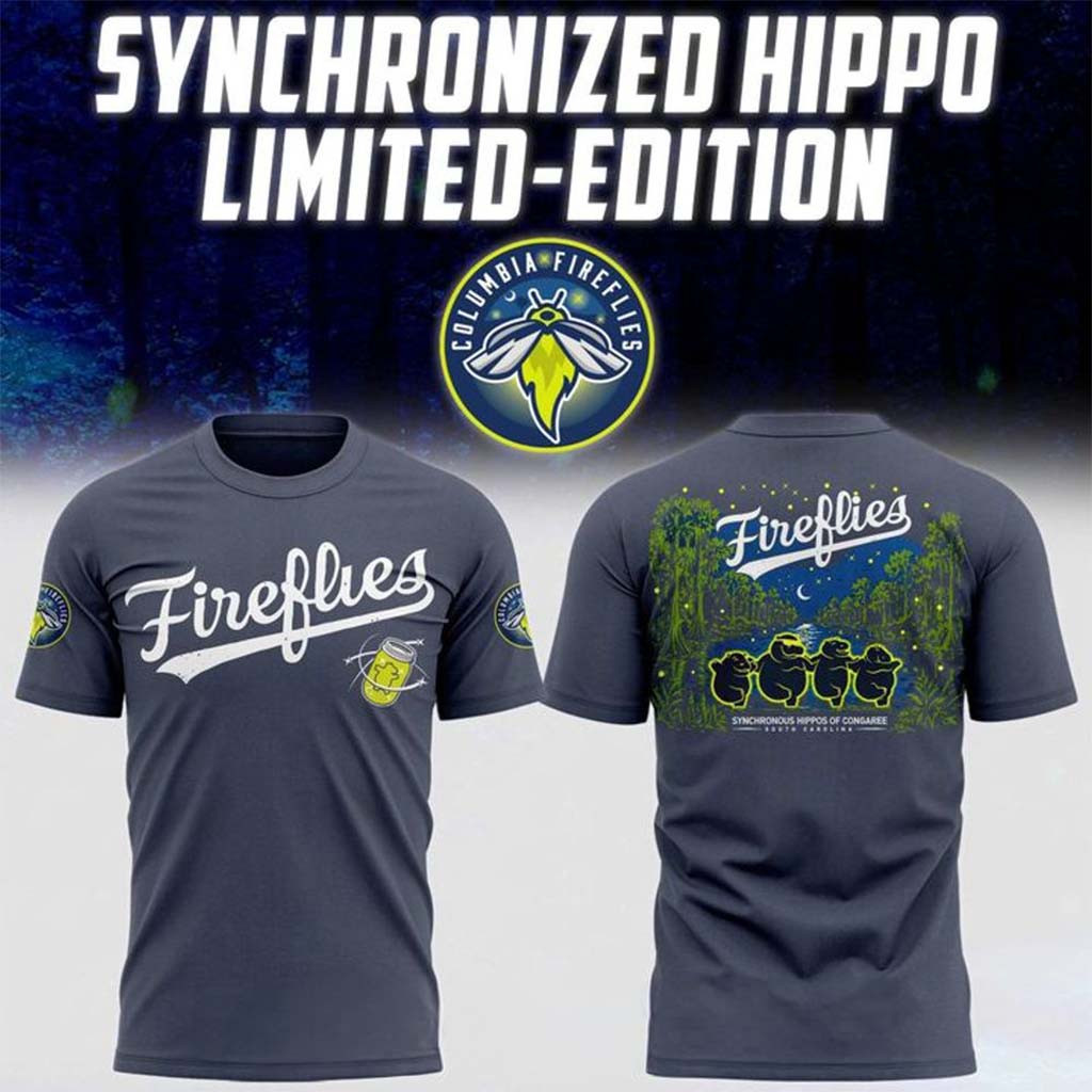 Columbia Fireflies X Synchronized Hippos 2026 Special Shirt Columbia Fireflies Merch Gifts - Kdjoy