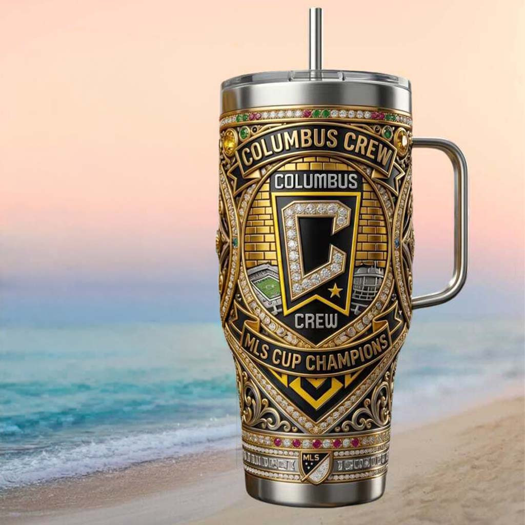 Columbus Crew MLS Cup Champions 1996 Gold Crest Tumbler Columbus Crew Merch Gifts For Fans - Kdjoy
