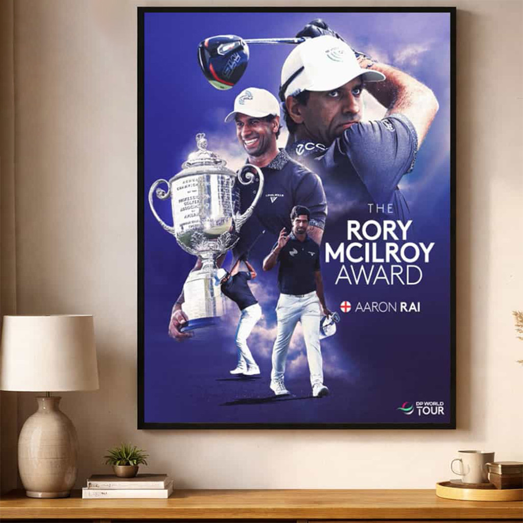 Congrats Aaron Rai Wins Rory McIlroy Award 2026 Poster Aaron Rai Merch Wall Art Decor For Fans - Kdjoy Congrats Aaron Rai Wins Rory McIlroy Award 2026 Poster Aaron Rai Merch Wall Art Decor For Fans - Kdjoy