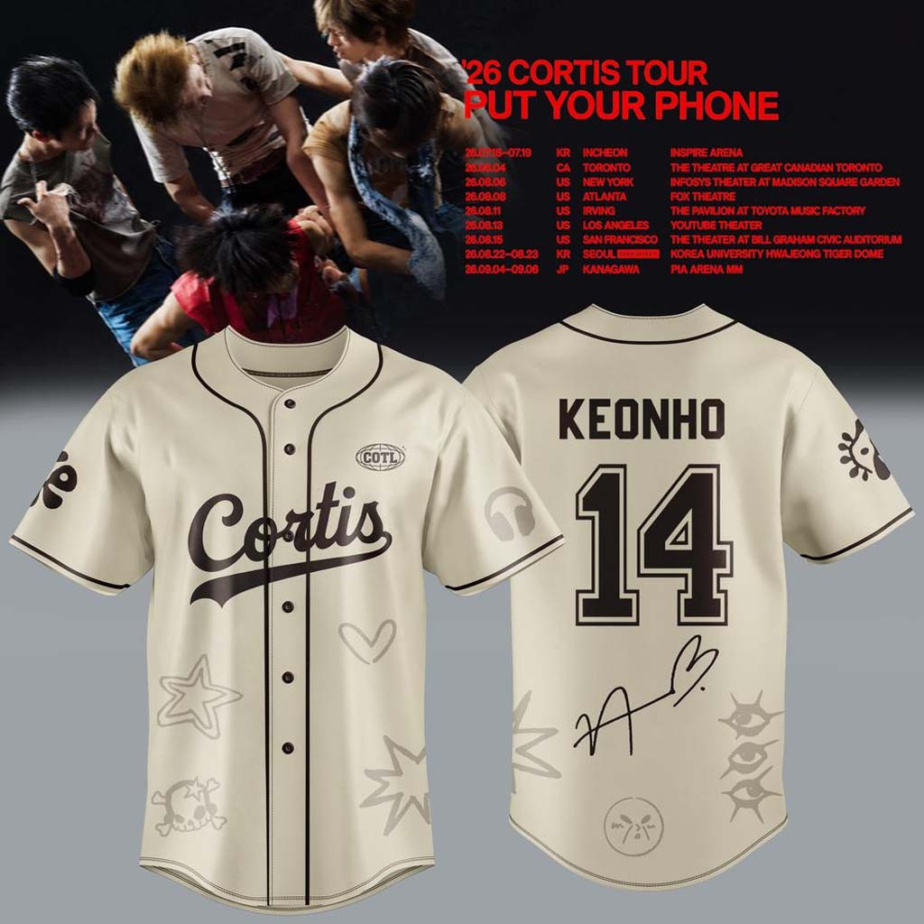 CORTIS X Put Your Phone Down Tour 2026 Baseball Jersey #14 Keonho Jersey Signed Cortis Merch CORTIS X Put Your Phone Down Tour 2026 Baseball Jersey #14 Keonho Jersey Signed Cortis Merch