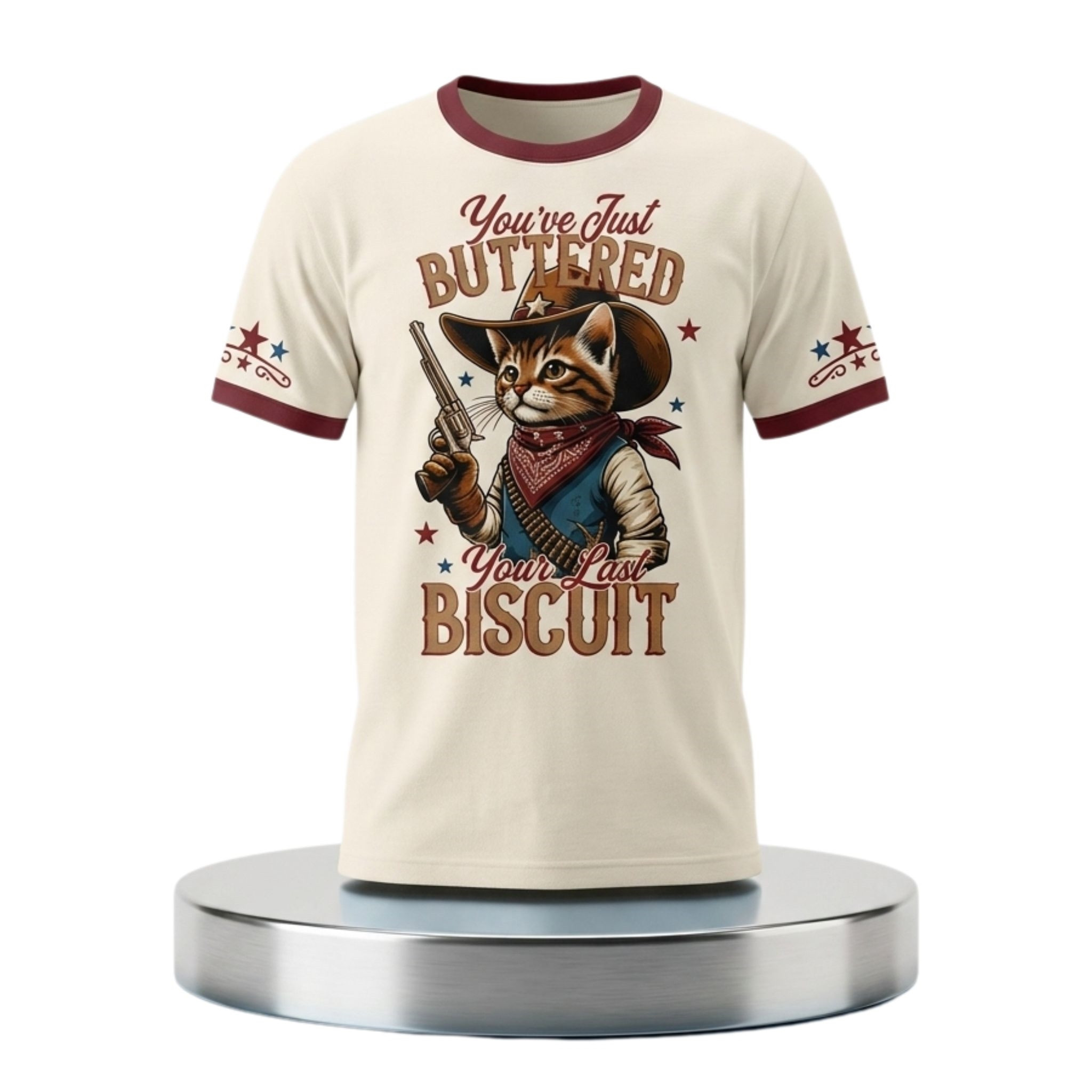 Cowboy Cat You've Just Buttered Your Last Biscuit Shirt Funny T-Shirt Gifts For Him - Kdjoy Cowboy Cat You've Just Buttered Your Last Biscuit Shirt Funny T-Shirt Gifts For Him - Kdjoy