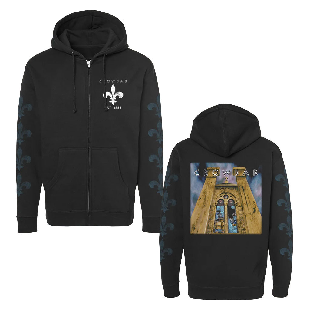 Crowbar Merch 2026 Broken Glass Zip Hoodie Present For Band Fans - Kdjoy