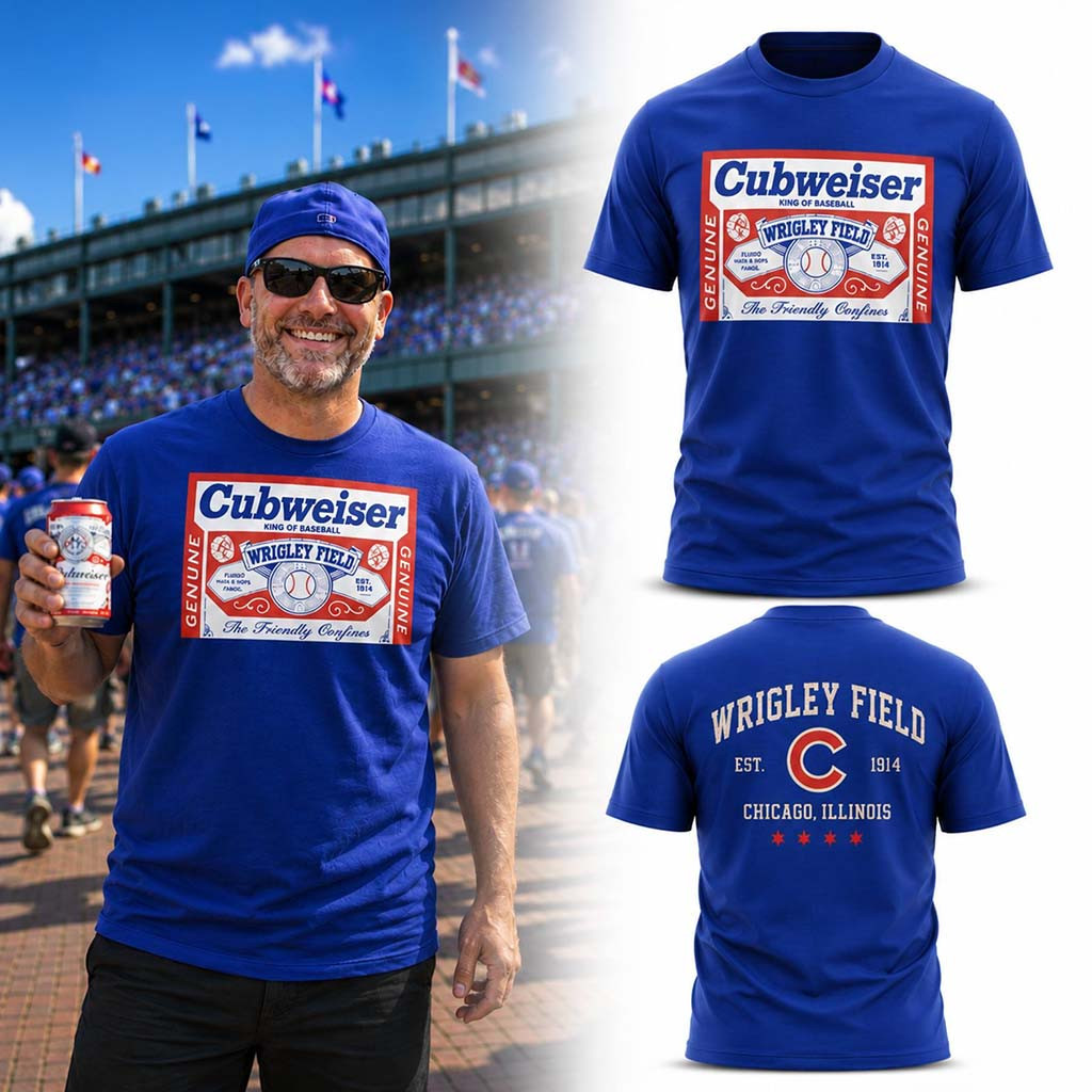 Cudweiser Wrigley Field Chicago Cubs Beer Fan T-Shirt Chicago Cubs Merch Baseball Game Day Gift - Kdjoy
