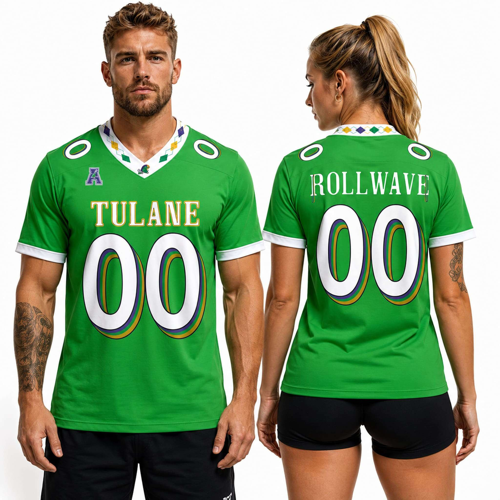 Custom 2026 Tulane Green Wave City Edition Mardi Gras Jersey Green Wave Merch Gifts For Fans - Kdjoy