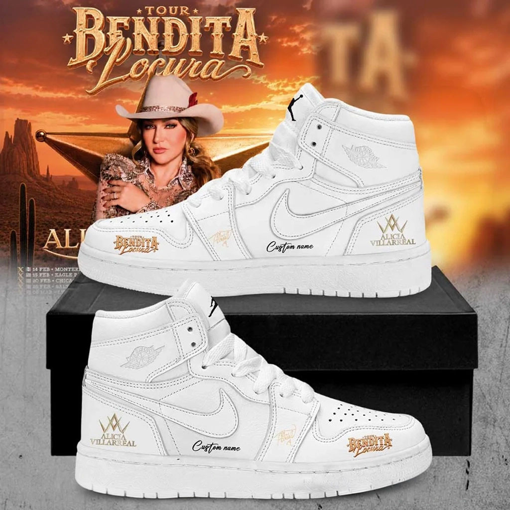 Custom Alicia Villarreal Bendita Locura Tour 2026 Sneakers Alicia Villarreal Merch Fan Gifts - Kdjoy