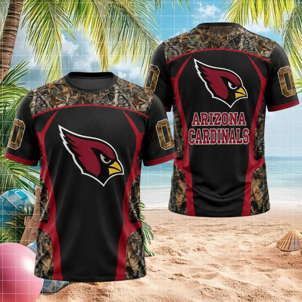 Custom Arizona Cardinals Cardinal Mascot Camouflage T-Shirt Arizona Cardinals Merch Fans Gifts - Kdjoy