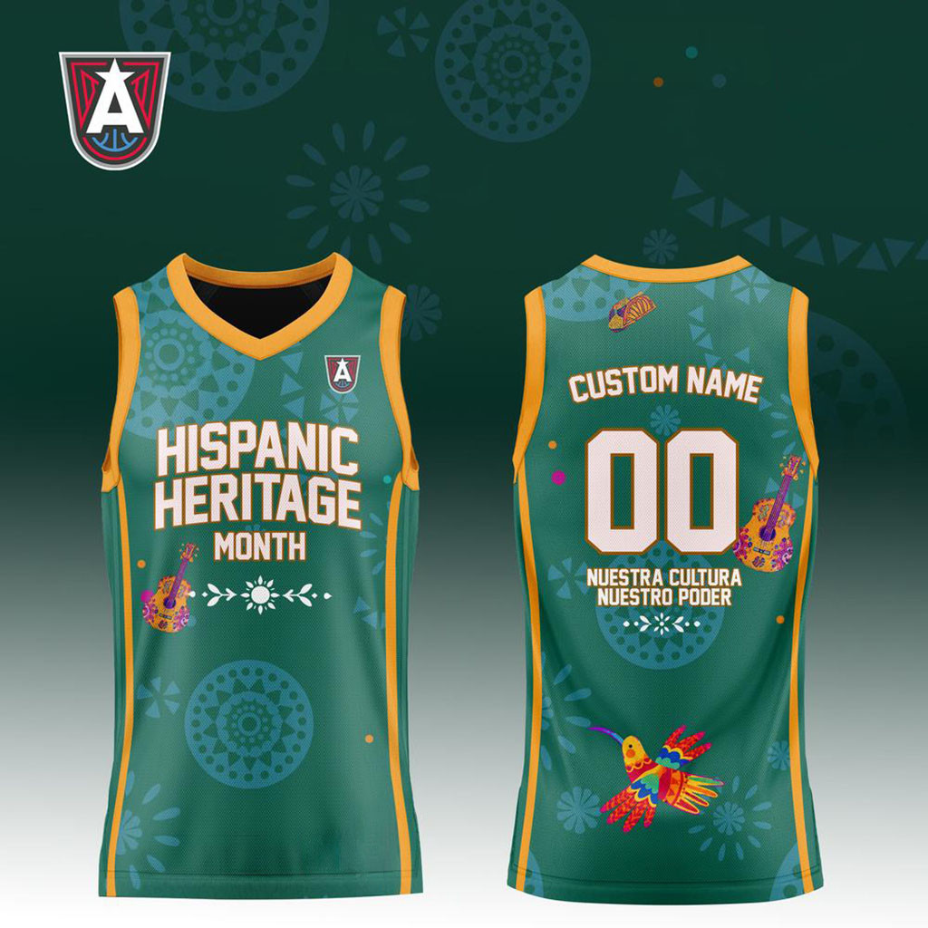 Custom Atlanta Dream x Hispanic Heritage Month Green Basketball Jersey Atlanta Dream Merch - Kdjoy