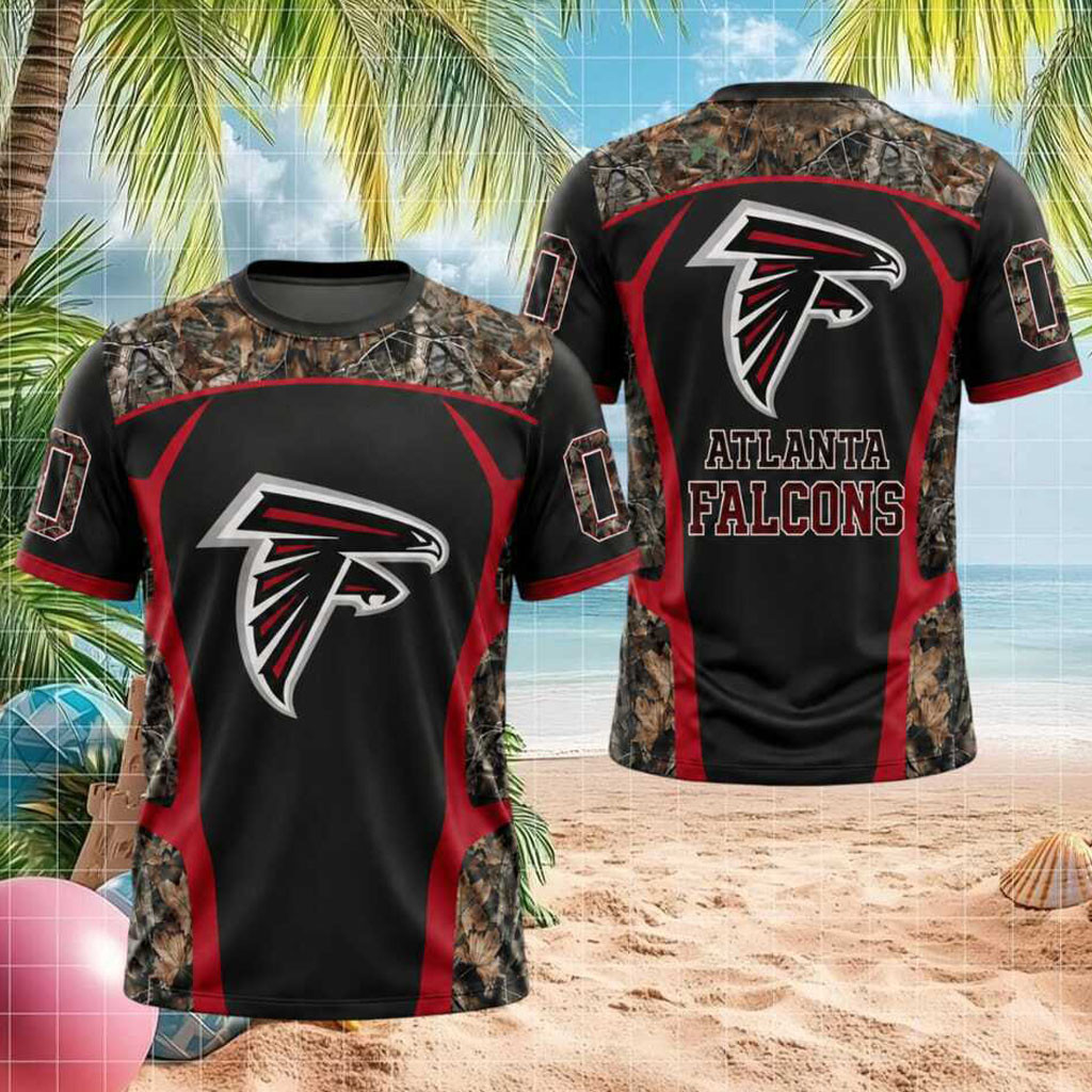 Custom Atlanta Falcons Camo T-Shirt Atlanta Falcons Football Shirt Gifts For Football Fans - Kdjoy