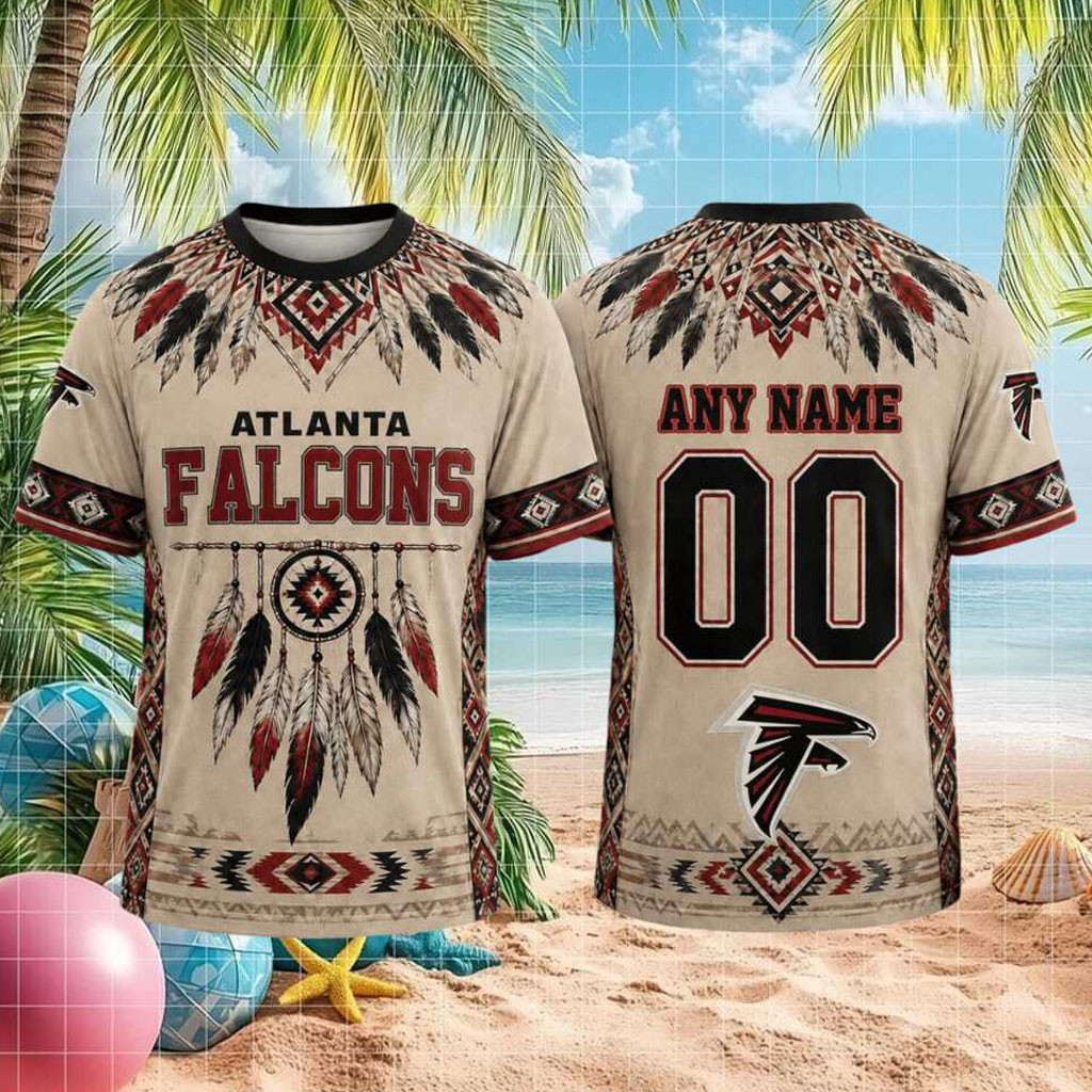 Custom Atlanta Falcons Native American Dreamcatcher T-Shirt Gifts For Atlanta Falcons Fans - Kdjoy