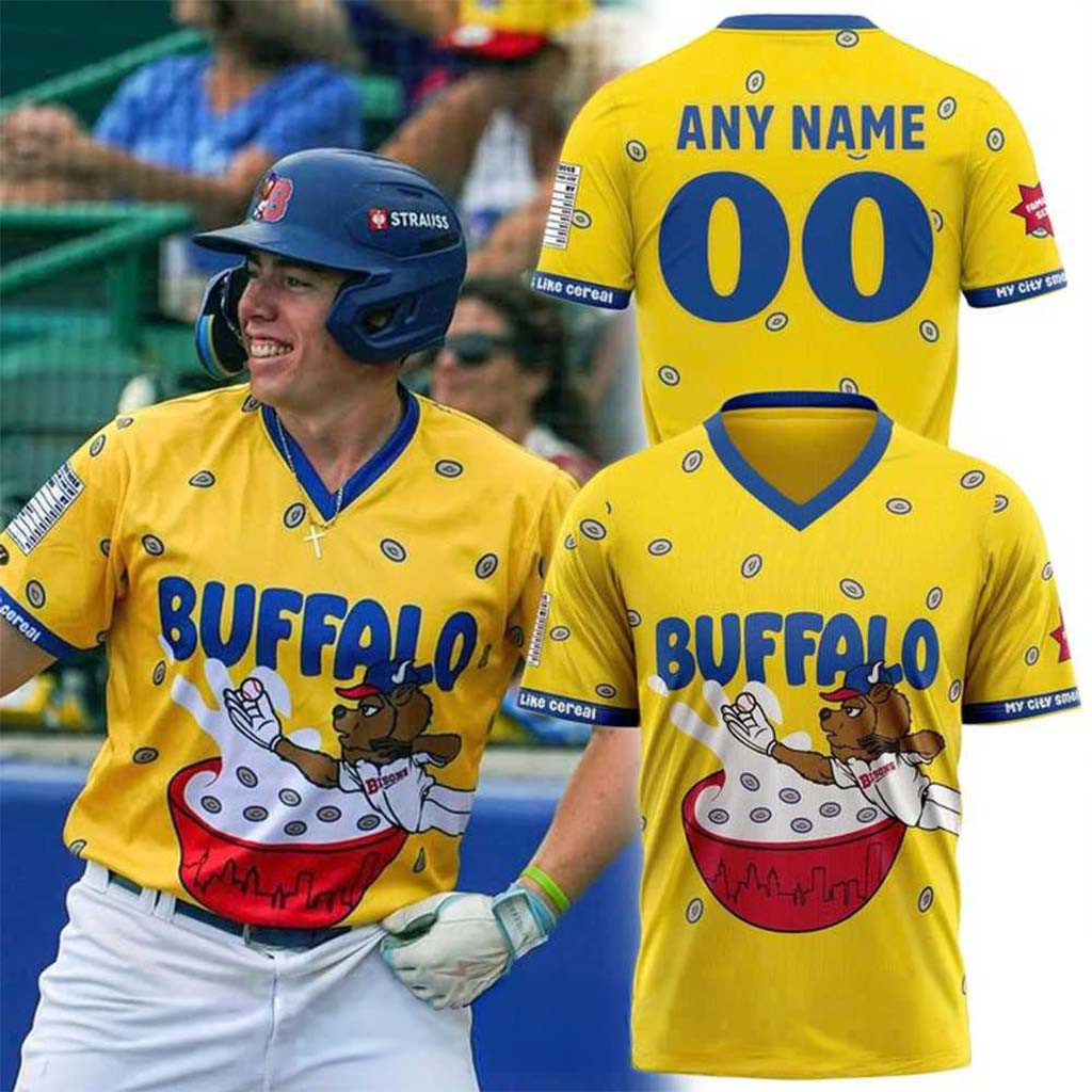 Custom Buffalo Bisons Cheerios Night At The Ballpark 2026 V-Neck Shirt Buffalo Bisons Merch Fans Gifts - Kdjoy