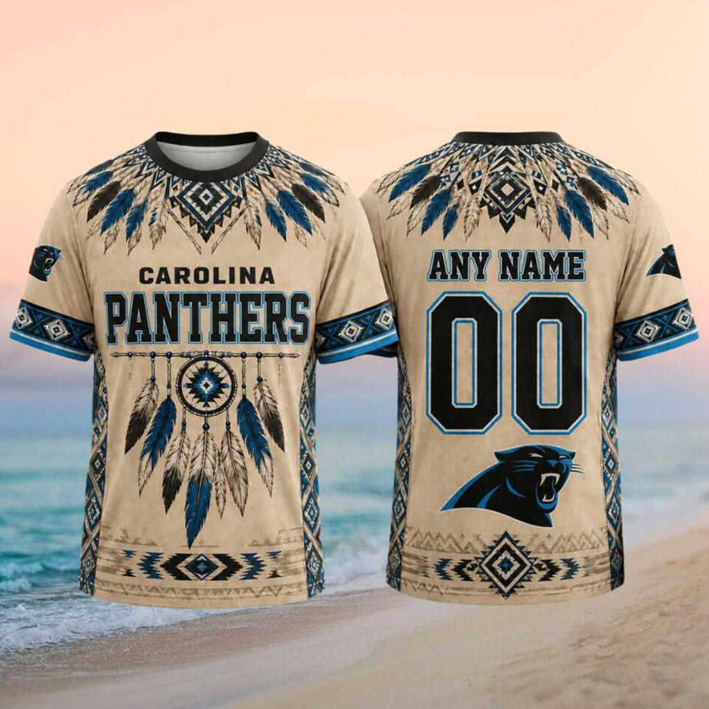 Custom Carolina Panthers Dreamcatcher T-Shirt Game Day Shirt Carolina Panthers Fans Gifts - Kdjoy