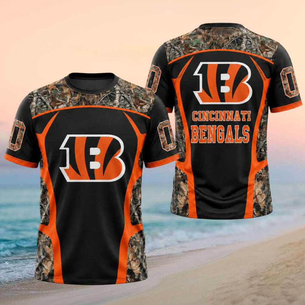 Custom Cincinnati Bengals Camo T-Shirt Football Game Day Shirt Cincinnati Bengals Fans Gifts - Kdjoy