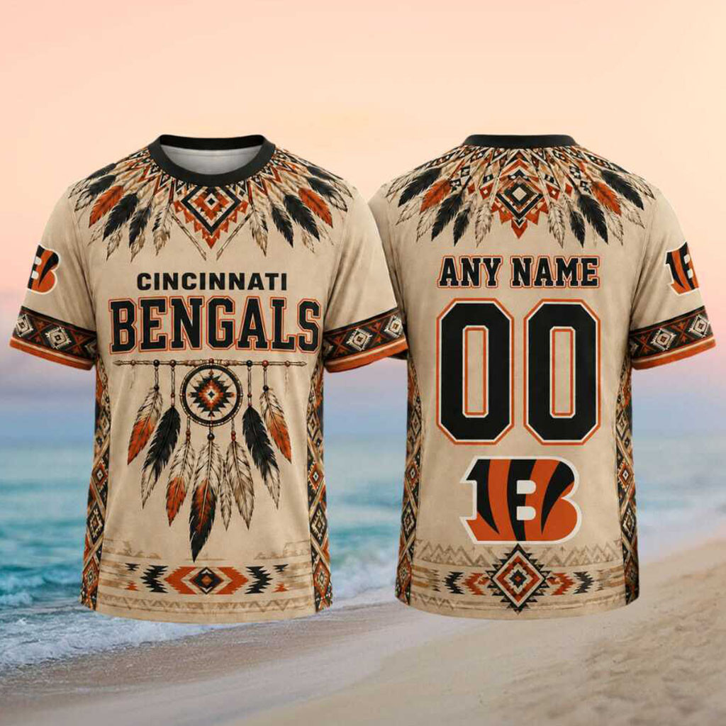 Custom Cincinnati Bengals Native American Dreamcatcher T-Shirt Cincinnati Bengals Lovers Gifts - Kdjoy
