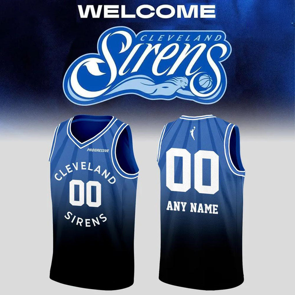 Custom Cleveland Sirens Primary Logo Basketball Jersey Cleveland Sirens Merch Fan Gifts - Kdjoy