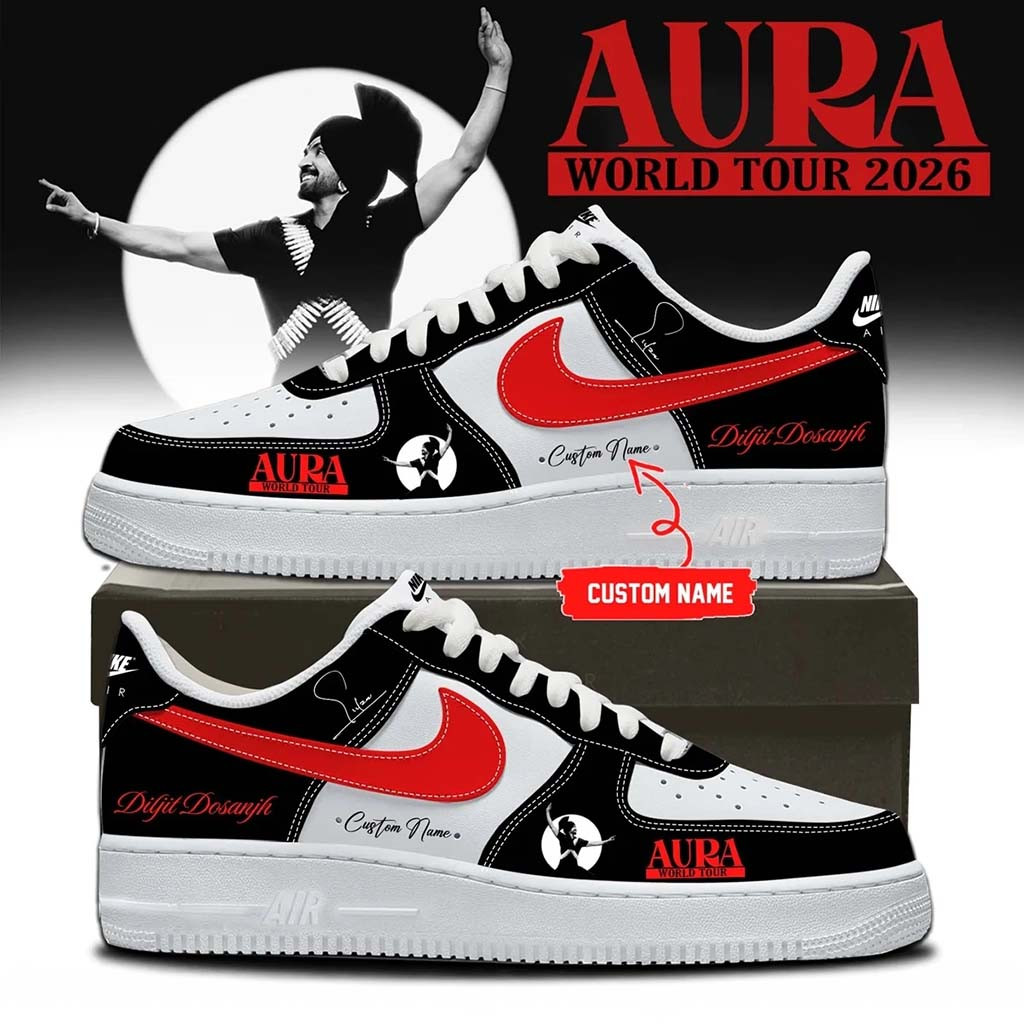 Custom Diljit Dosanjh AURA World Tour Signature Shoes Diljit Dosanjh Merch Him Gifts - Kdjoy