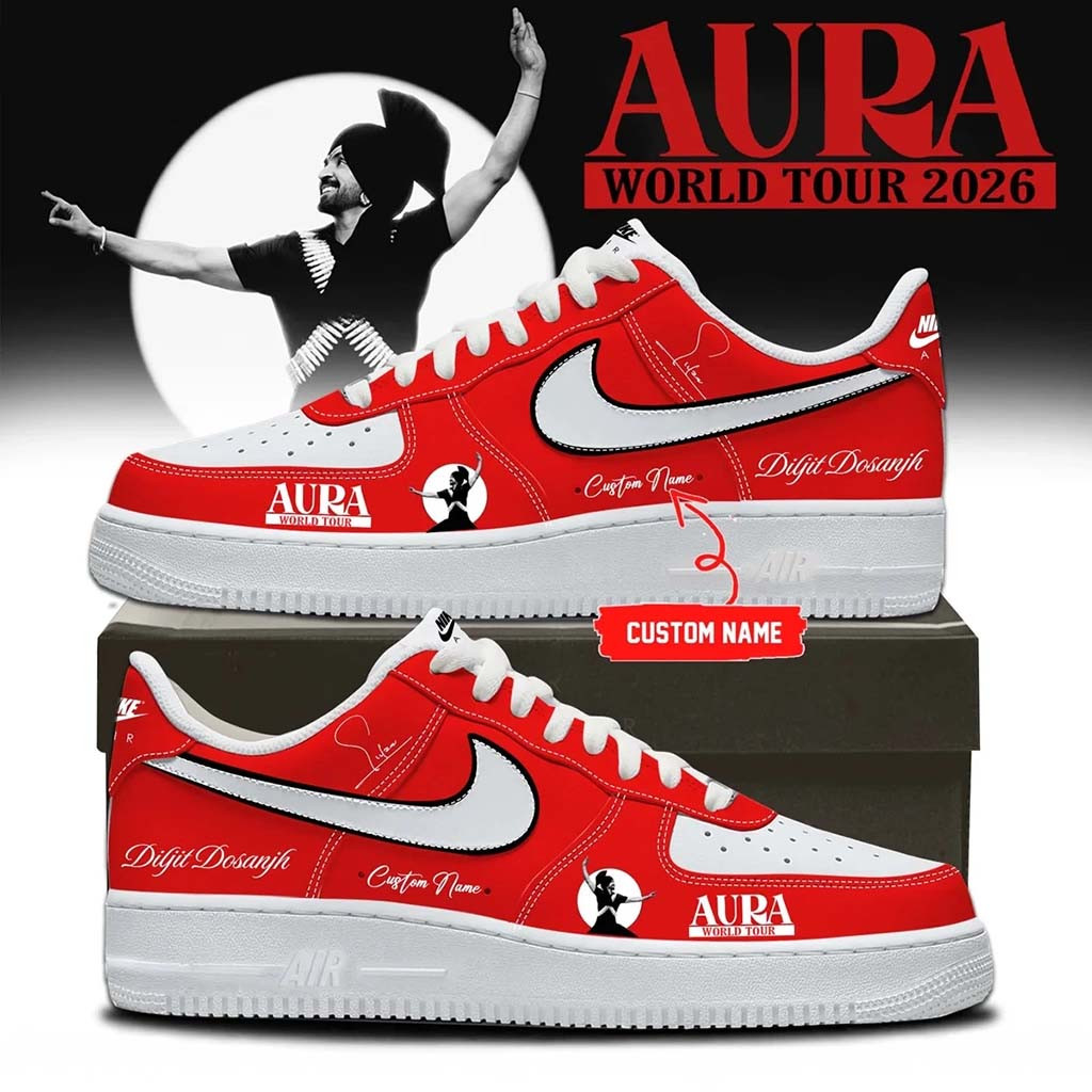 Custom Diljit Dosanjh Merch AURA World Tour Signature Shoes Best Gifts For Music Lovers - Kdjoy