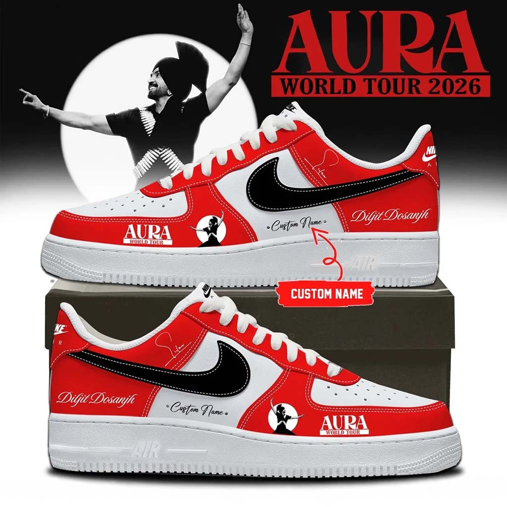 Custom Diljit Dosanjh Merch AURA World Tour Signature Shoes Gifts For Music Lovers - Kdjoy