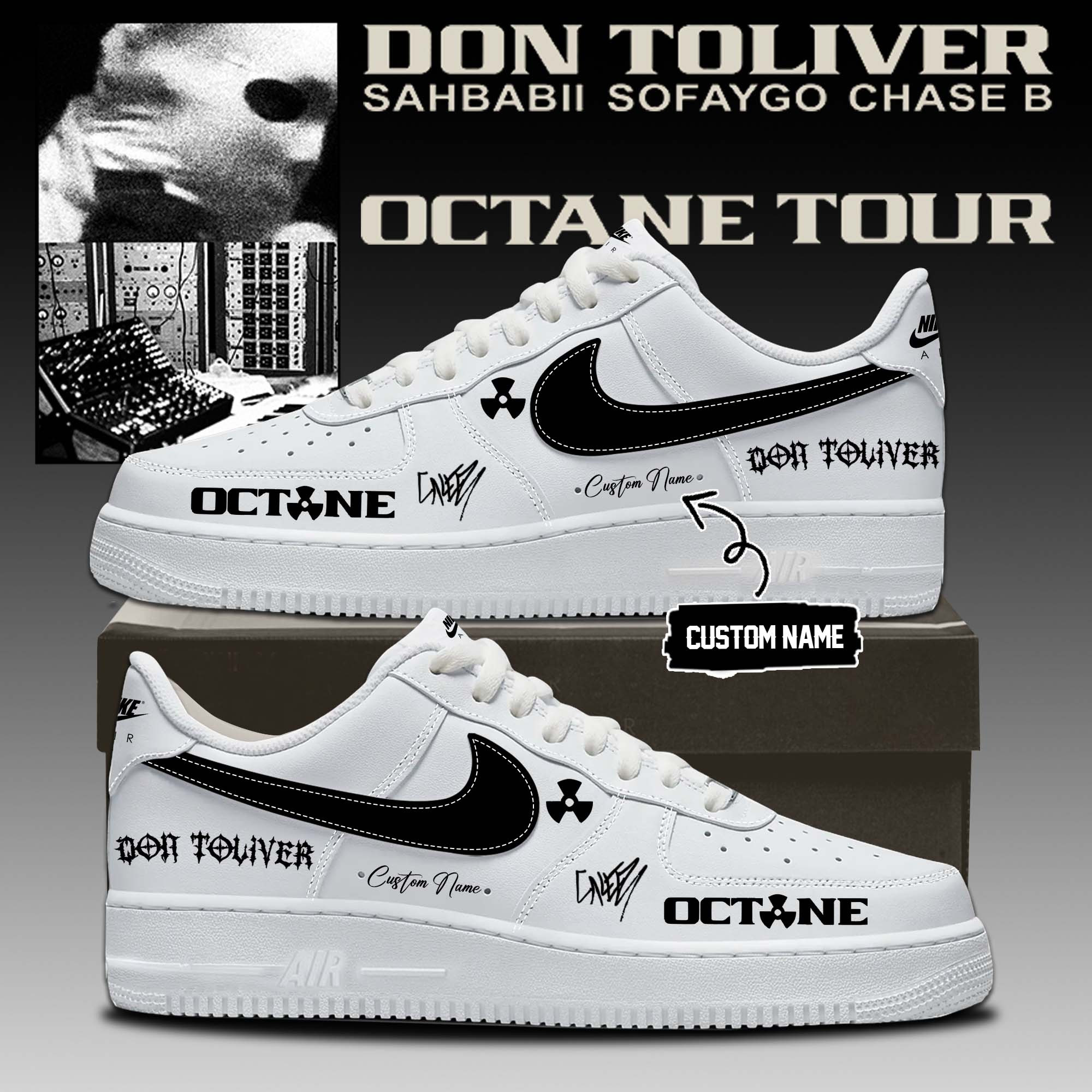 Custom Don Toliver Octane Tour Signed Shoes Don Toliver Personalized AF1 Gifts For Music Lovers - Kdjoy