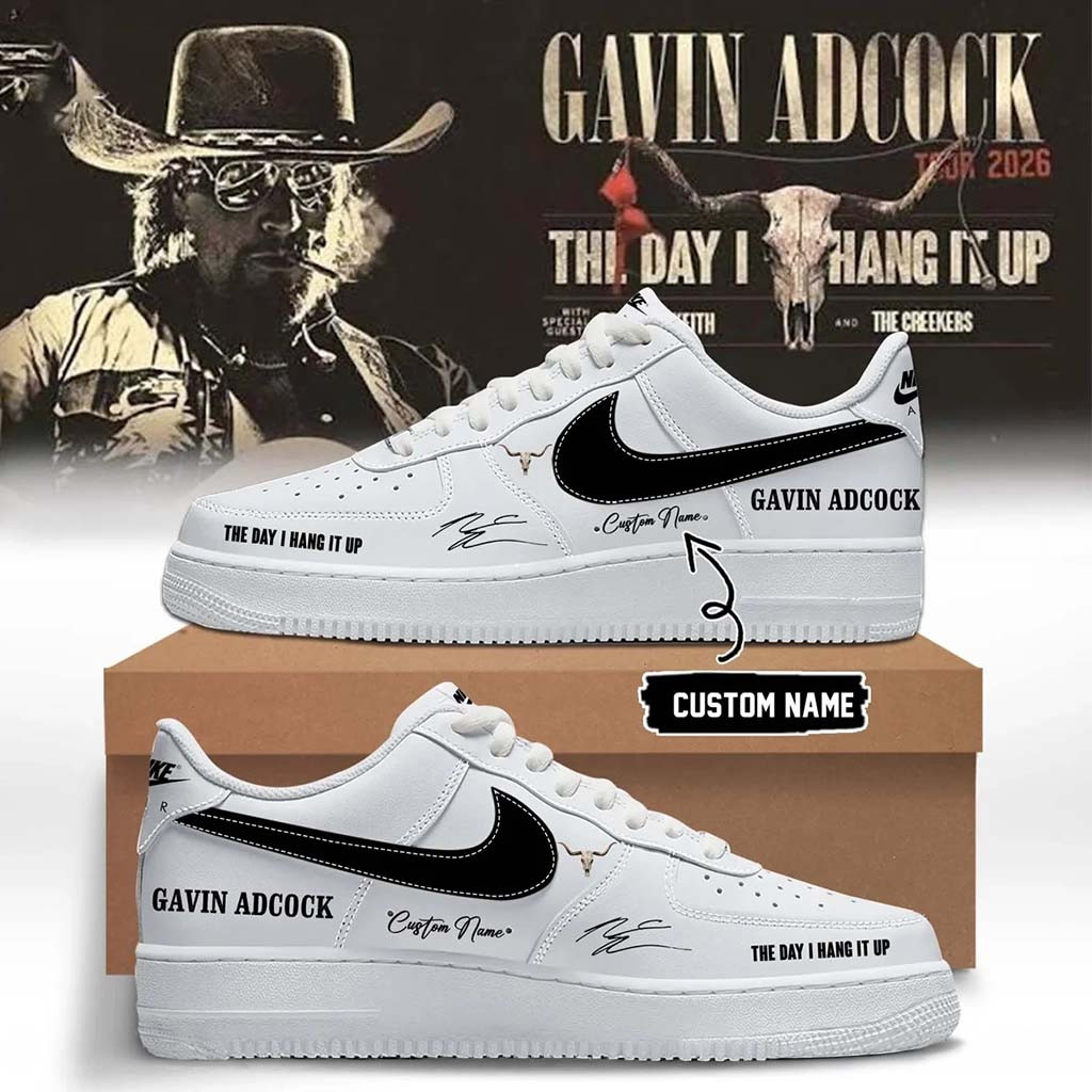 Custom Gavin Adcock The Day I Hang It Up Tour Signature Shoes Gavin Adcock Merch Gifts For Fans - Kdjoy