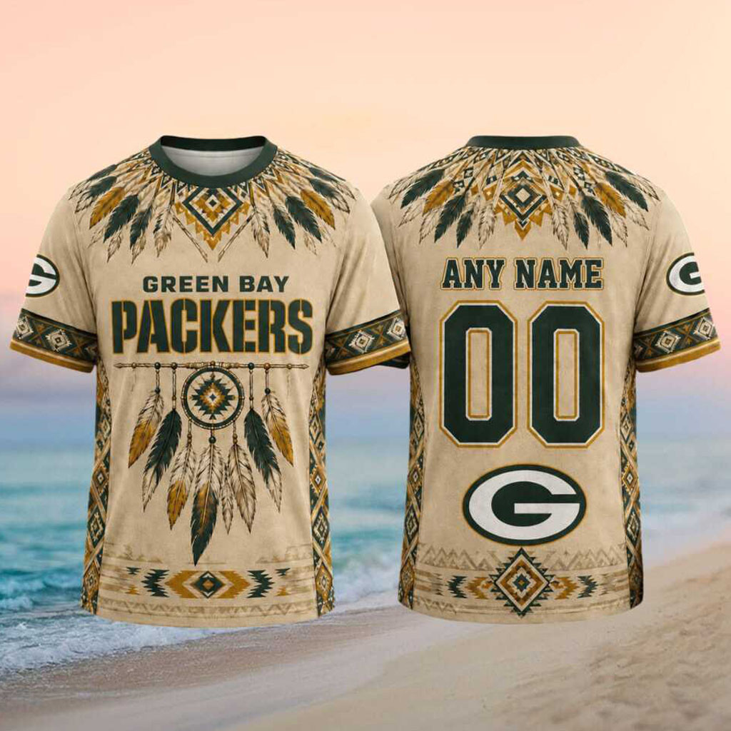 Custom Green Bay Packers Native American Dreamcatcher T-Shirt Packers Merch Football Fans Gifts - Kdjoy Custom Green Bay Packers Native American Dreamcatcher T-Shirt Packers Merch Football Fans Gifts - Kdjoy