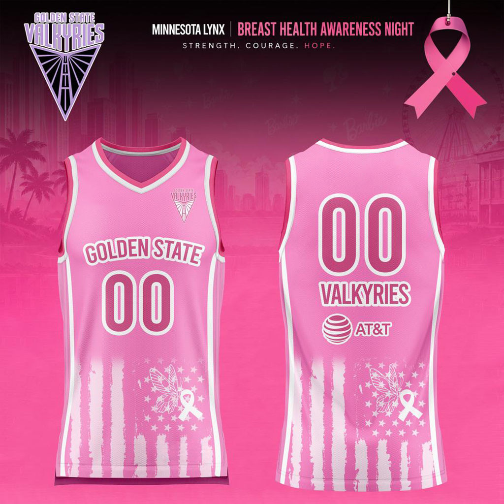 Custom GS Valkyries x Breast Health Awareness Night 2026 Basketball Jersey Valkyries Merch - Kdjoy