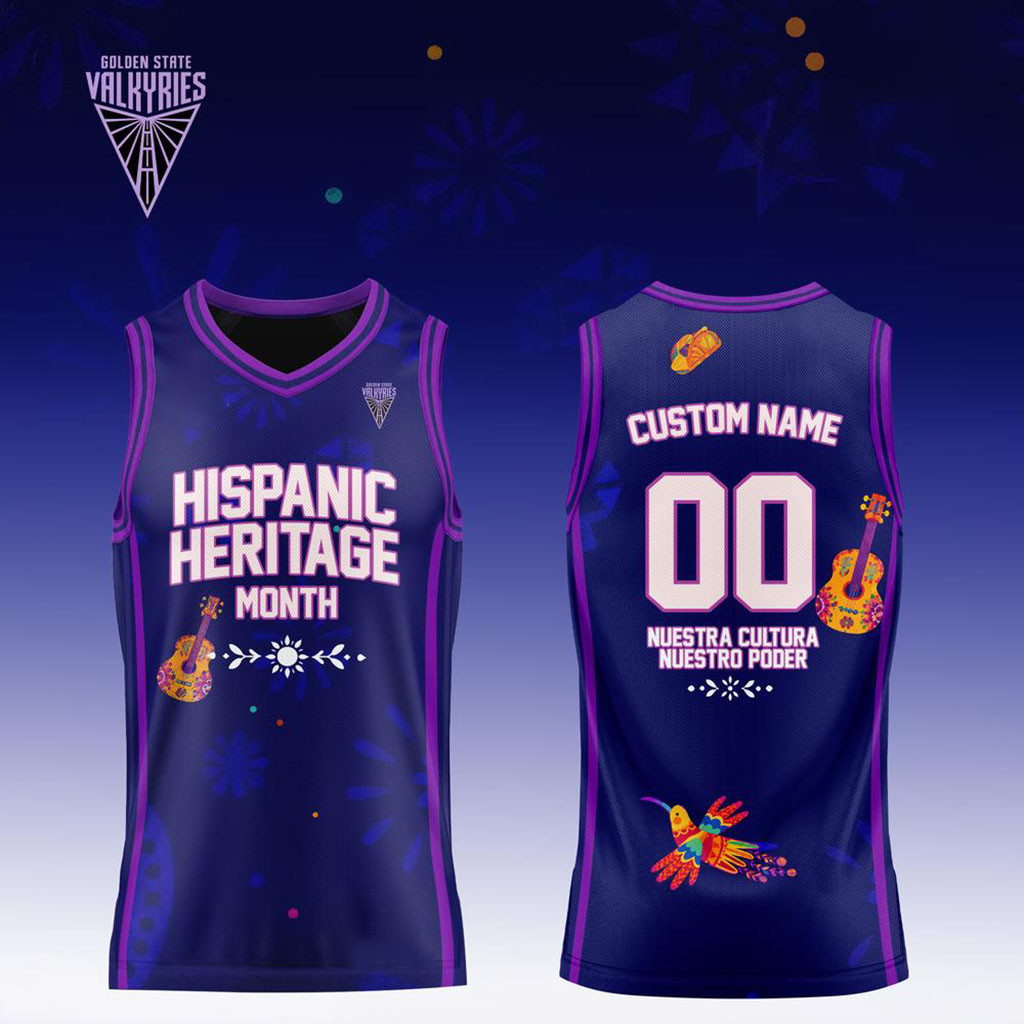 Custom GS Valkyries x Hispanic Heritage Month Purple Basketball Jersey Valkyries Merch Gifts - Kdjoy