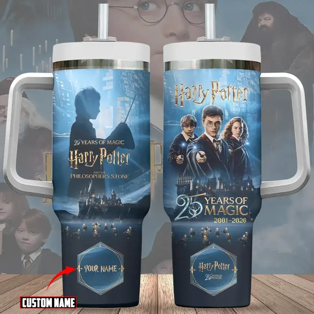 Custom Harry Potter Merch 25th Anniversary Philosopher's Stone Hogwarts Magical Tumbler - Kdjoy