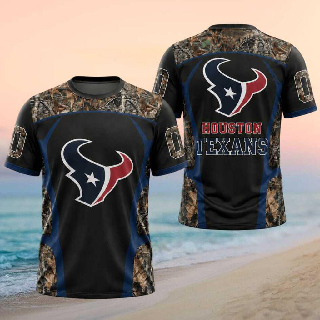 Custom Houston Texans Camouflage T-Shirt Houston Texans Football Shirt Fans Gifts - Kdjoy