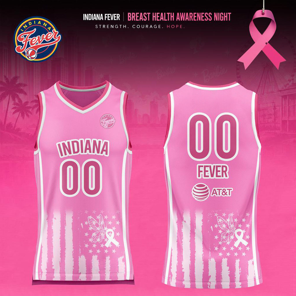Custom Indiana Fever x Breast Health Awareness Night 2026 Basketball Jersey Indiana Fever Merch - Kdjoy