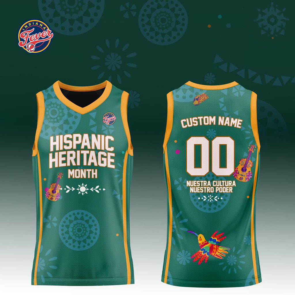 Custom Indiana Fever x Hispanic Heritage Month Green Basketball Jersey Indiana Fever Merch - Kdjoy