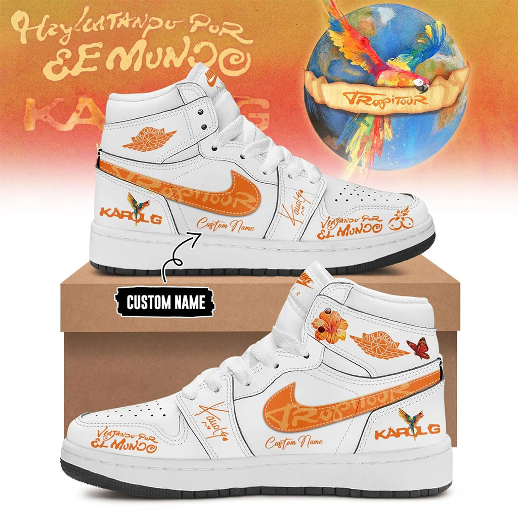 Custom Karol G Merch Viajando Por El Mundo Tropitour Sneakers 2026 Karol G World Tour Merch - Kdjoy