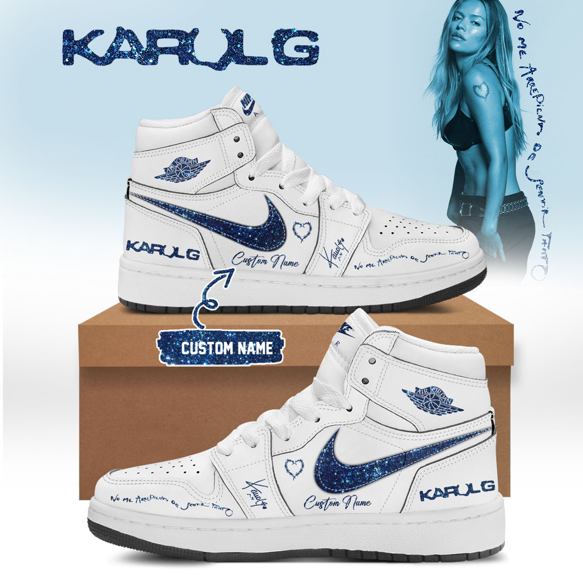 Custom Karol G No Me Arrepiento De Sentir Tanto Shoes Karol G Personalized Shoes Gifts Ideas - Kdjoy